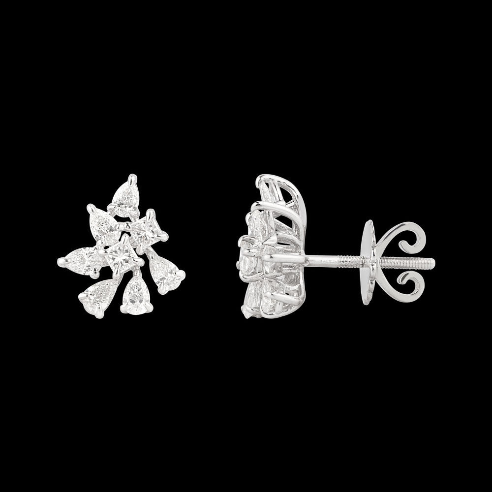 18K White Gold Diamond Earrings - 1.49ct VS-SI-EF