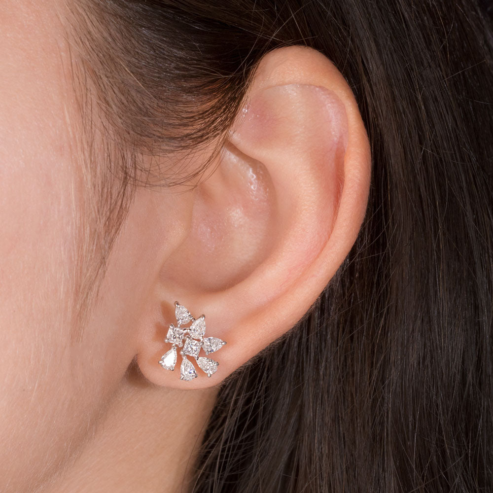 18K White Gold Diamond Earrings - 1.49ct VS-SI-EF