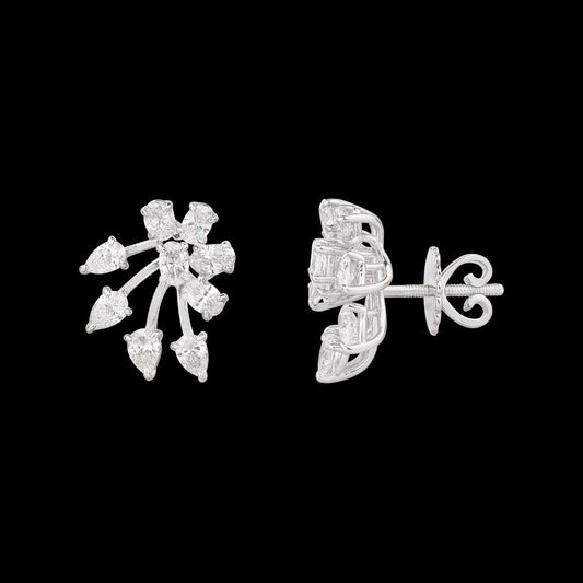 18K White Gold Diamond Earrings - 2.16ct VS-SI-EF