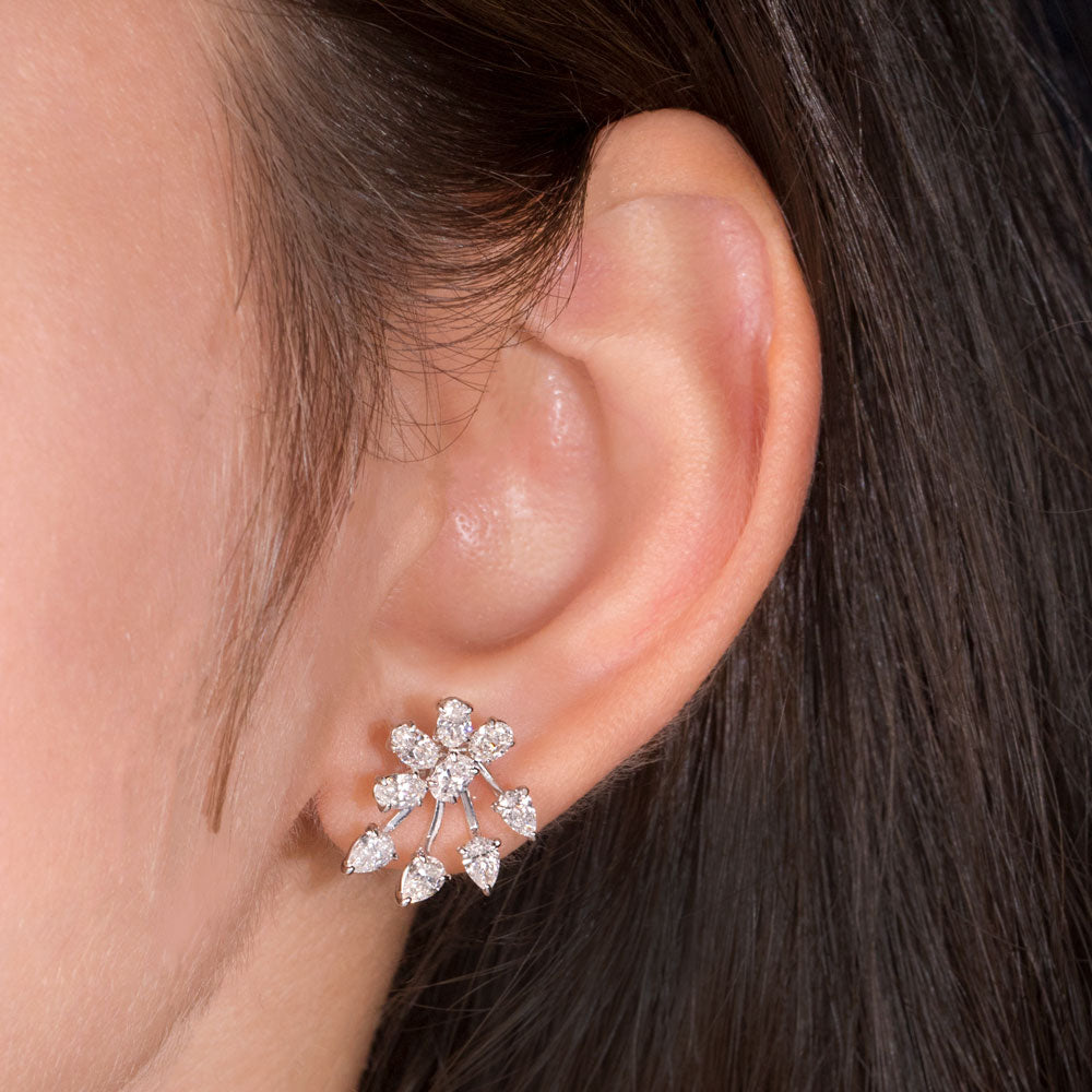 18K White Gold Diamond Earrings - 2.16ct VS-SI-EF