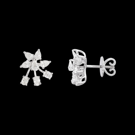 18K White Gold Diamond Earrings - 1.6ct VVS-VS-EF