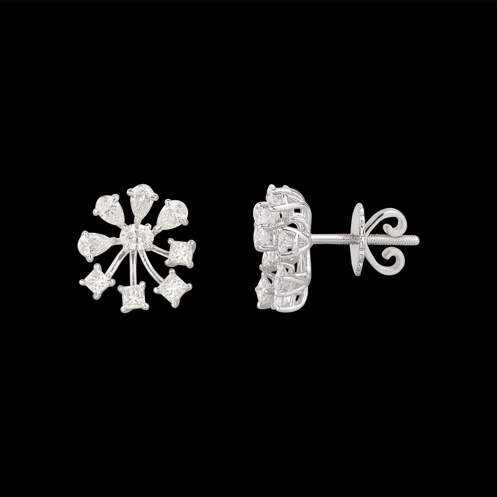 18K White Gold Diamond Earrings - 1.85ct VVS-VS-EF