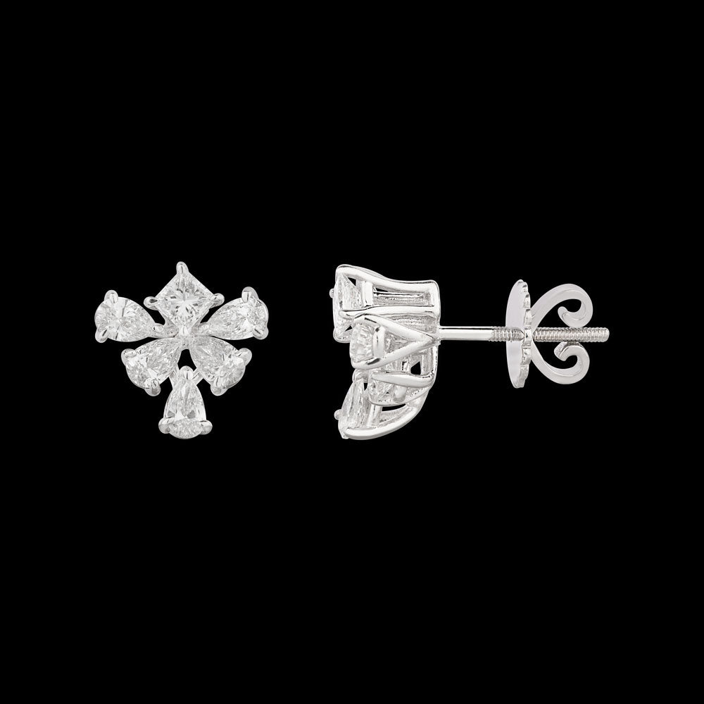 18K White Gold Diamond Earrings - 1.51ct VVS-VS-EF