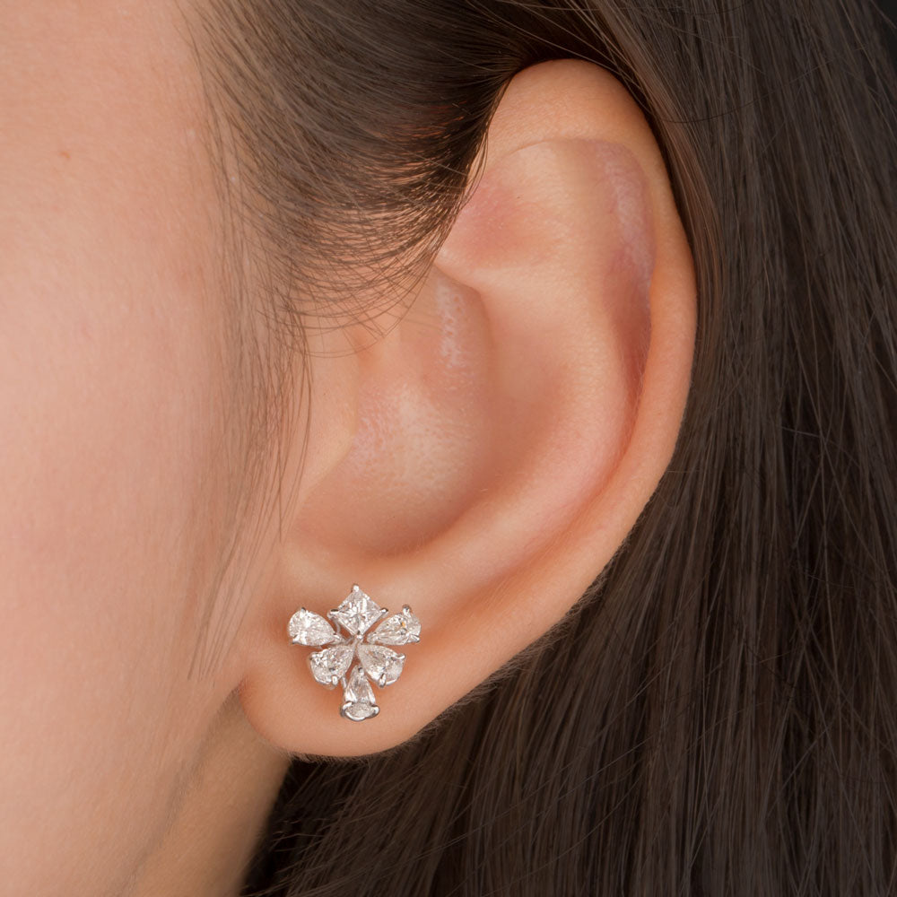 18K White Gold Diamond Earrings - 1.51ct VVS-VS-EF
