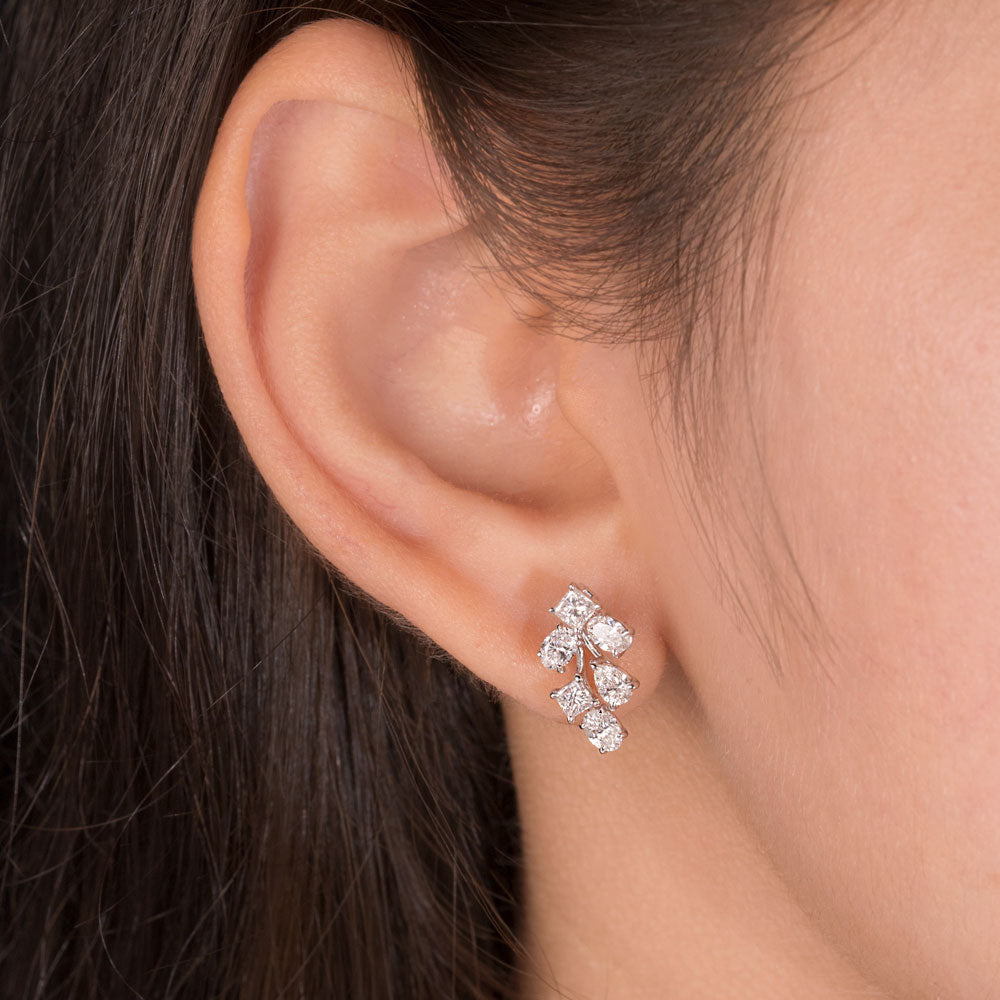 18K White Gold Diamond Earrings - 1.33ct VVS-VS-EF