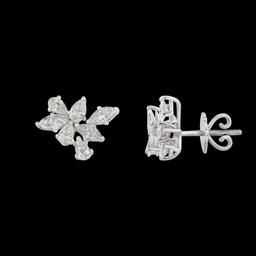 18K White Gold Diamond Earrings - 1.9ct VVS-VS-EF