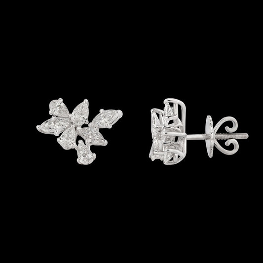 18K White Gold Diamond Earrings - 1.9ct VVS-VS-EF