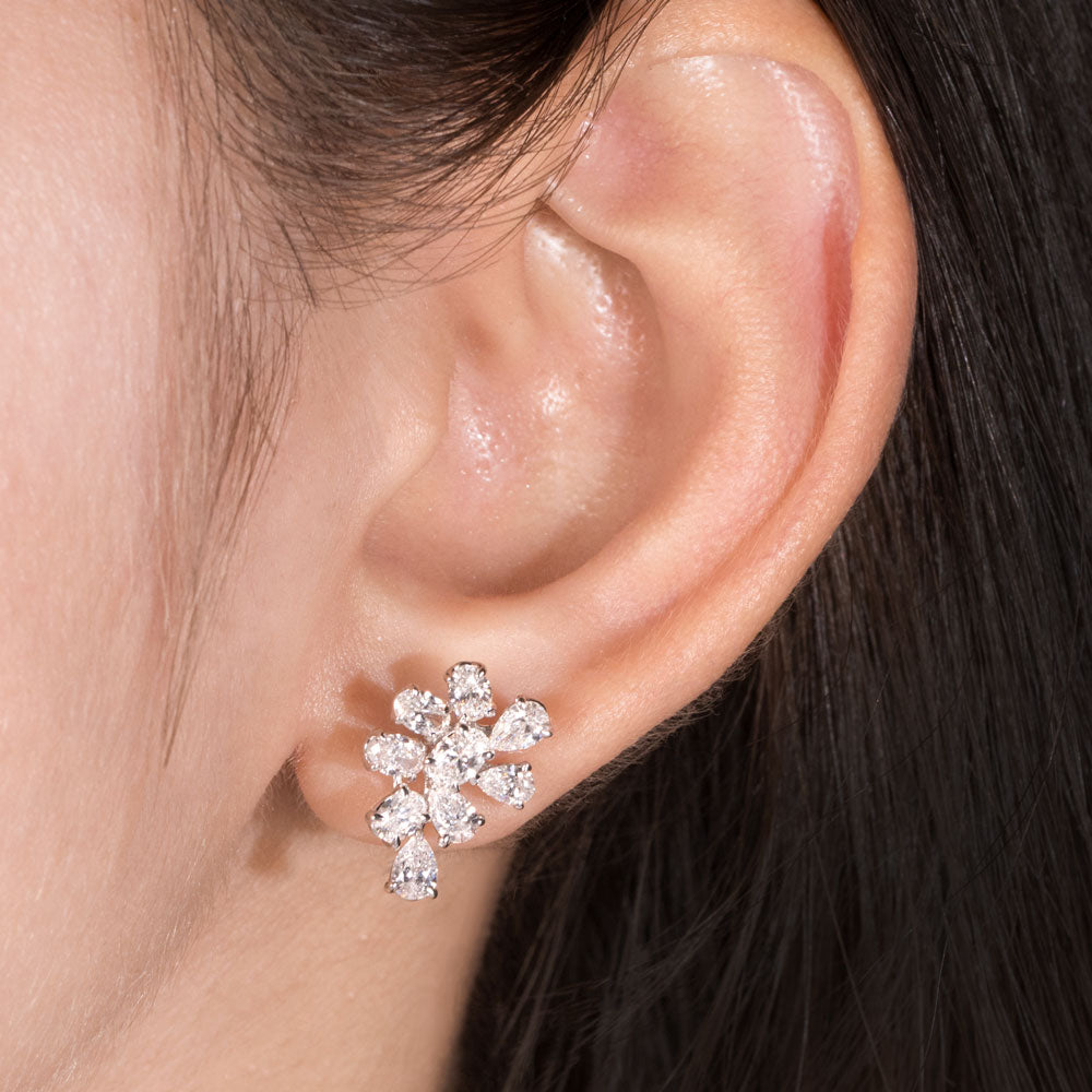 18K White Gold Diamond Earrings - 2.44ct VS-SI-EF