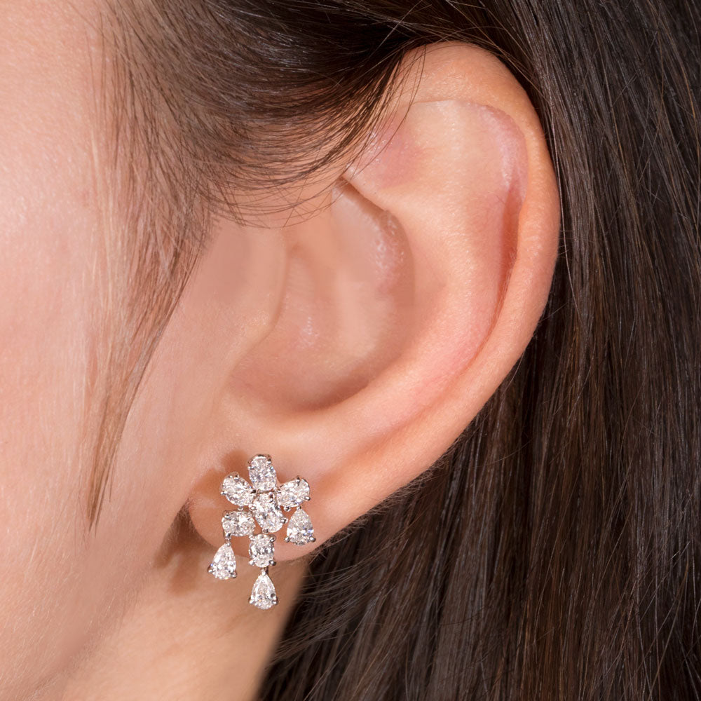 18K White Gold Diamond Earrings - 2.26ct VS-SI-EF