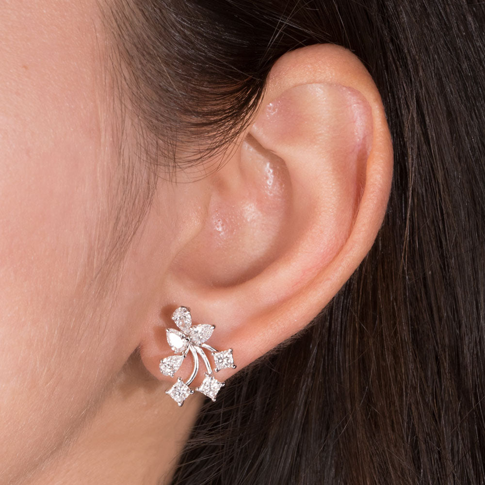 18K White Gold Diamond Earrings - 2.13ct VS-SI-EF