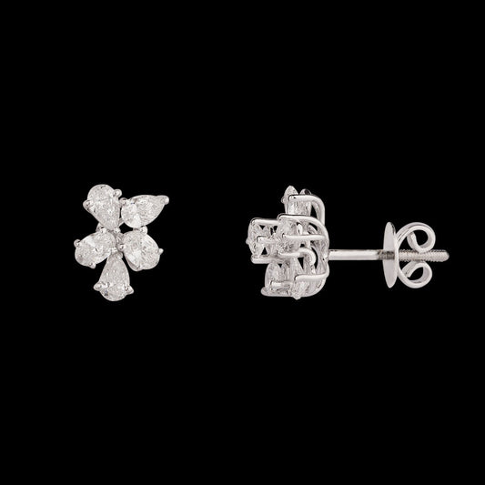 18K White Gold Diamond Earrings - 1.46ct VVS-VS-EF