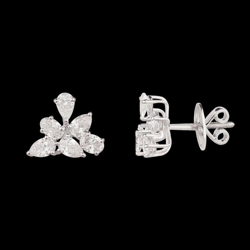 18K White Gold Diamond Earrings - 1.88ct VVS-VS-EF