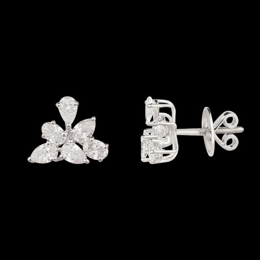 18K White Gold Diamond Earrings - 1.88ct VVS-VS-EF