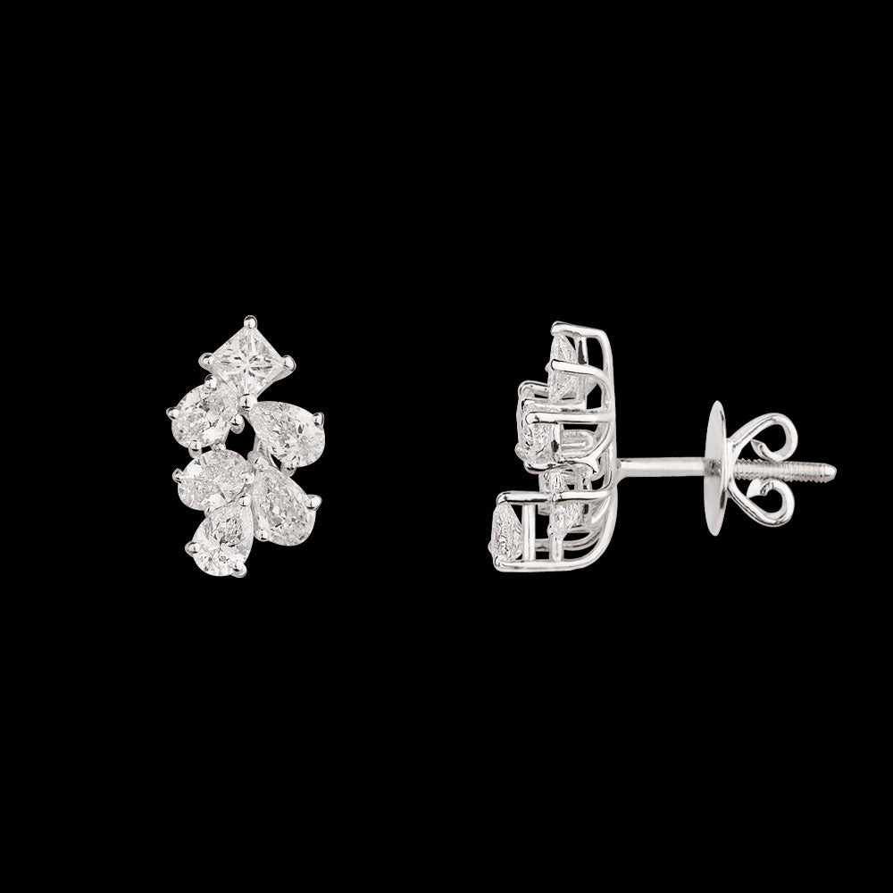 18K White Gold Diamond Earrings - 1.72ct VVS-VS-EF