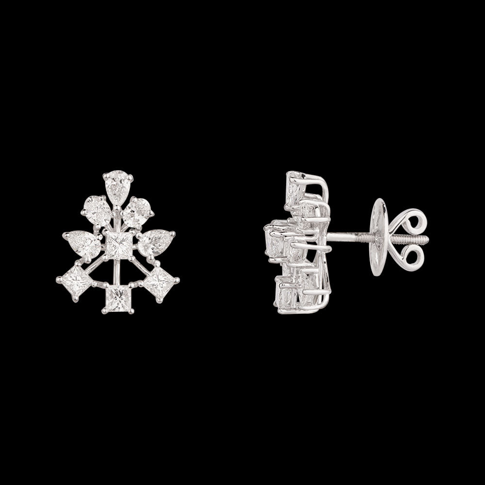 18K White Gold Diamond Earrings - 1.67ct VVS-VS-EF
