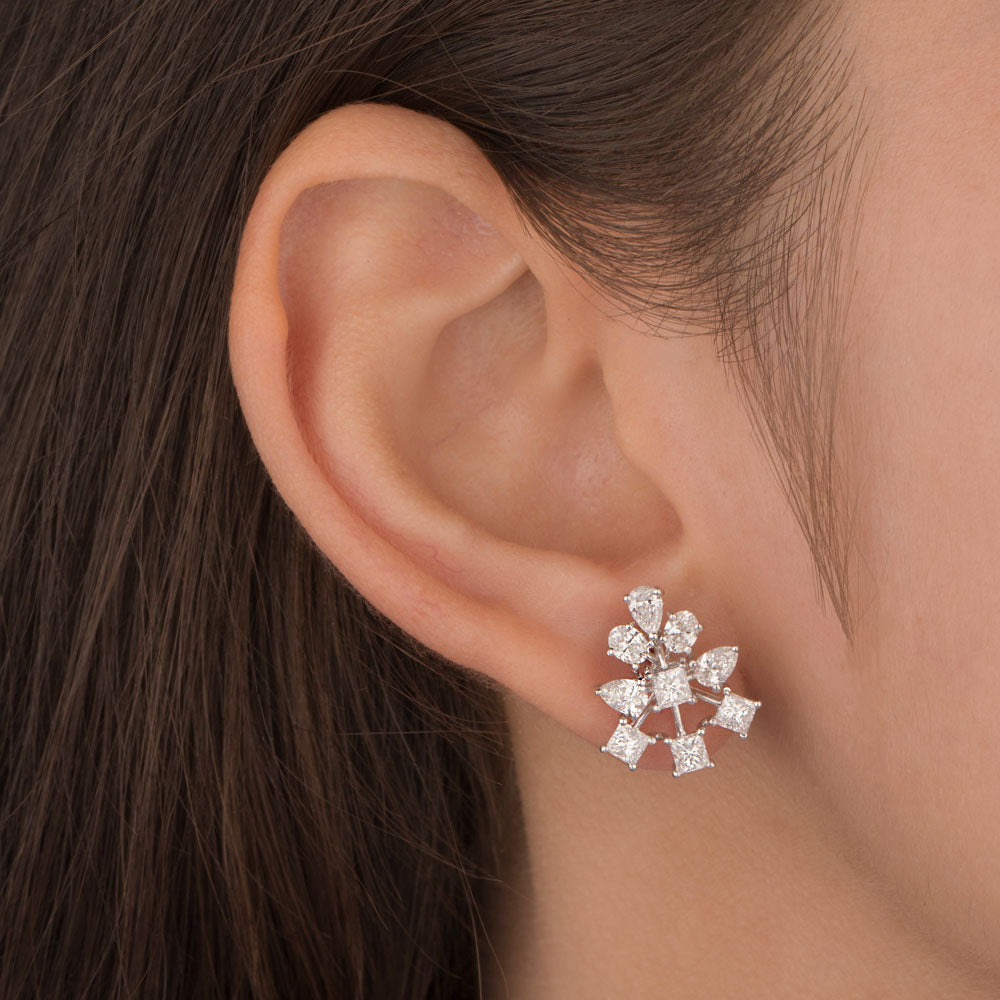 18K White Gold Diamond Earrings - 1.67ct VVS-VS-EF