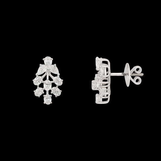 18K White Gold Diamond Earrings - 2.3ct VVS-VS-EF