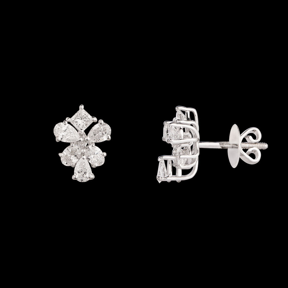 18K White Gold Diamond Earrings - 2.49ct VVS-VS-EF