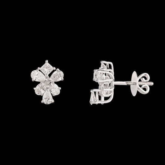 18K White Gold Diamond Earrings - 2.49ct VVS-VS-EF