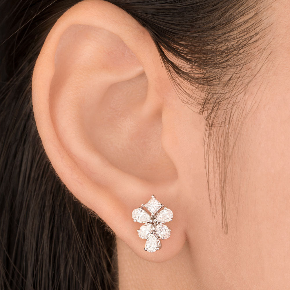 18K White Gold Diamond Earrings - 2.49ct VVS-VS-EF