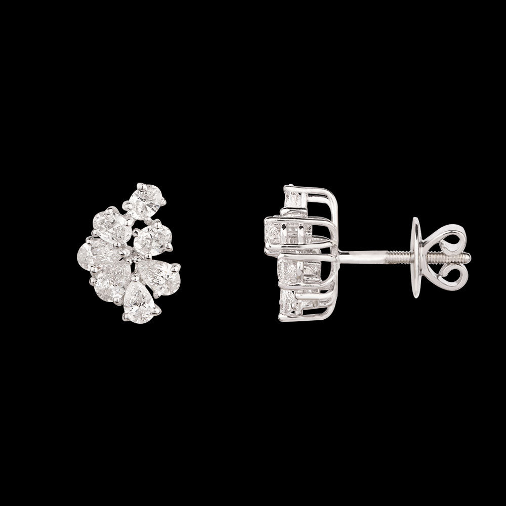 18K White Gold Diamond Earrings - 1.69ct VVS-VS-EF