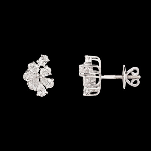 18K White Gold Diamond Earrings - 1.69ct VVS-VS-EF