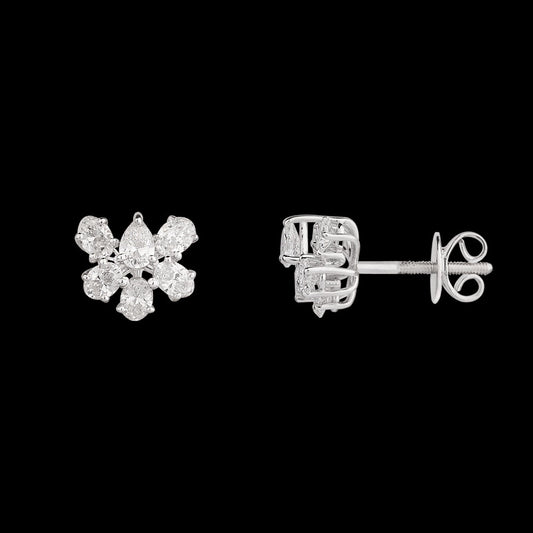 18K White Gold Diamond Earrings - 1.43ct VVS-VS-EF