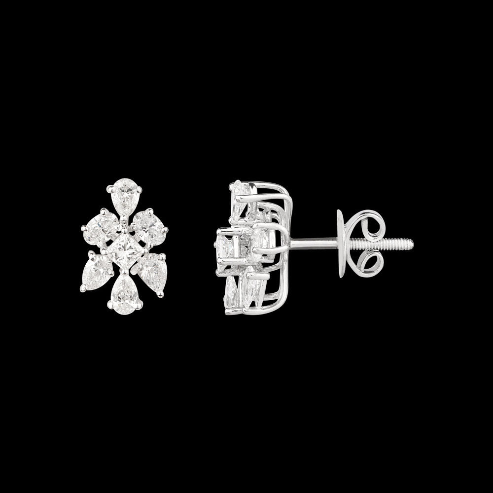 18K White Gold Diamond Earrings - 1.76ct VVS-VS-EF