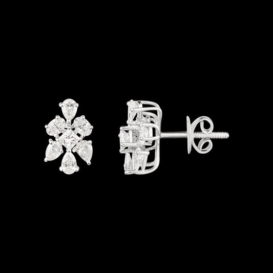 18K White Gold Diamond Earrings - 1.76ct VVS-VS-EF