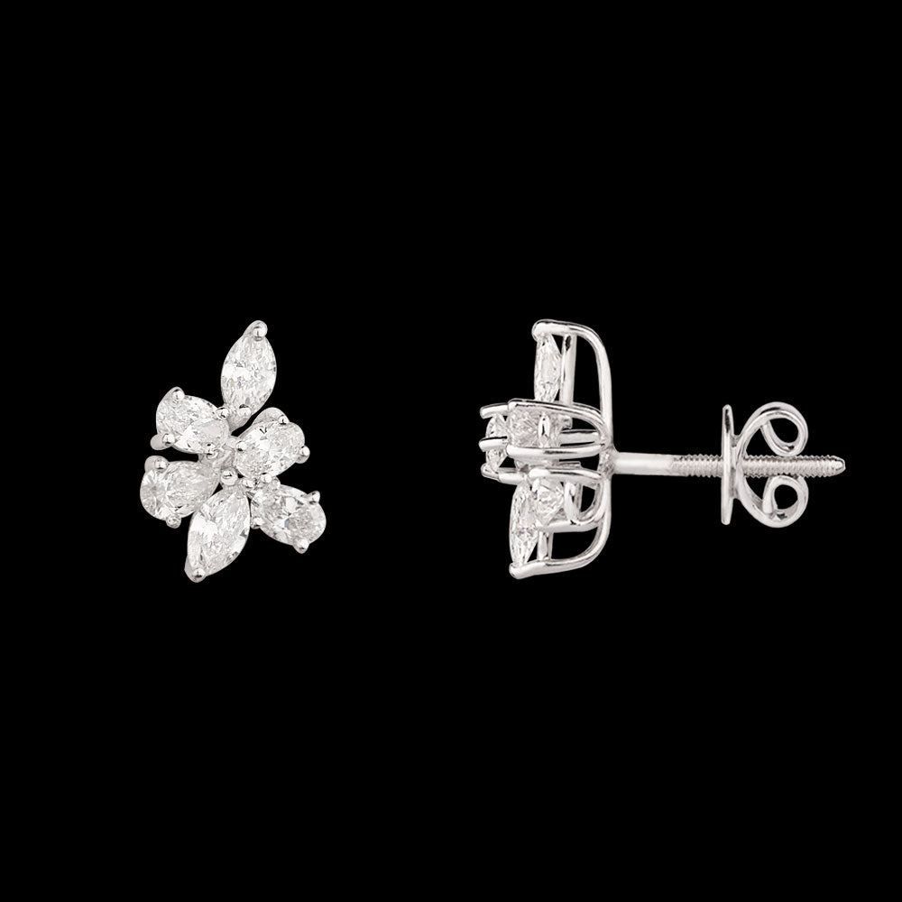 18K White Gold Diamond Earrings - 1.49ct VVS-VS-EF