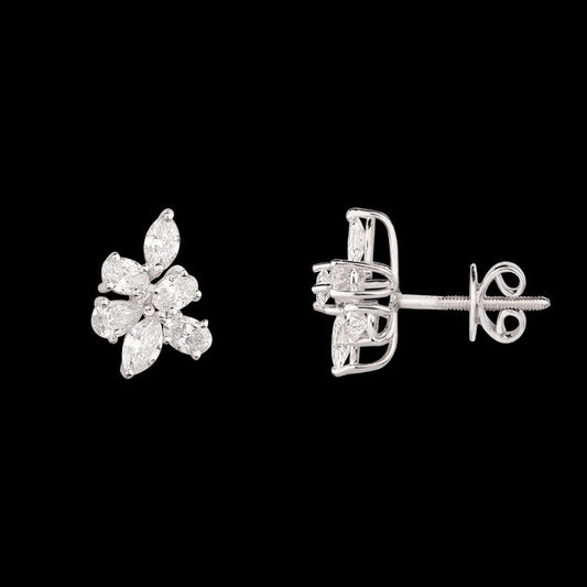 18K White Gold Diamond Earrings - 1.49ct VVS-VS-EF