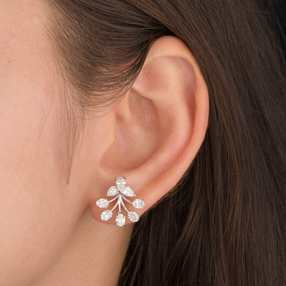 18K White Gold Diamond Earrings - 1.98ct VVS-VS-EF
