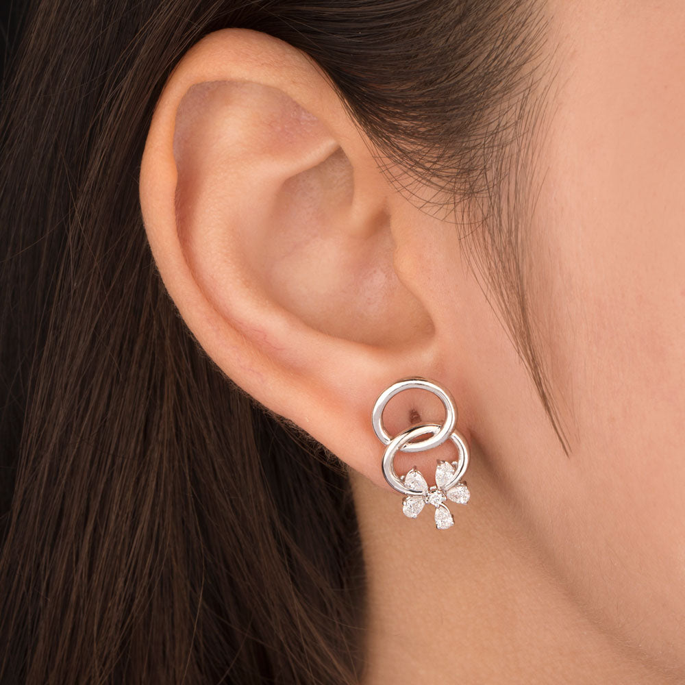 18K White Gold Diamond Earrings - 0.57ct VS-SI-EF