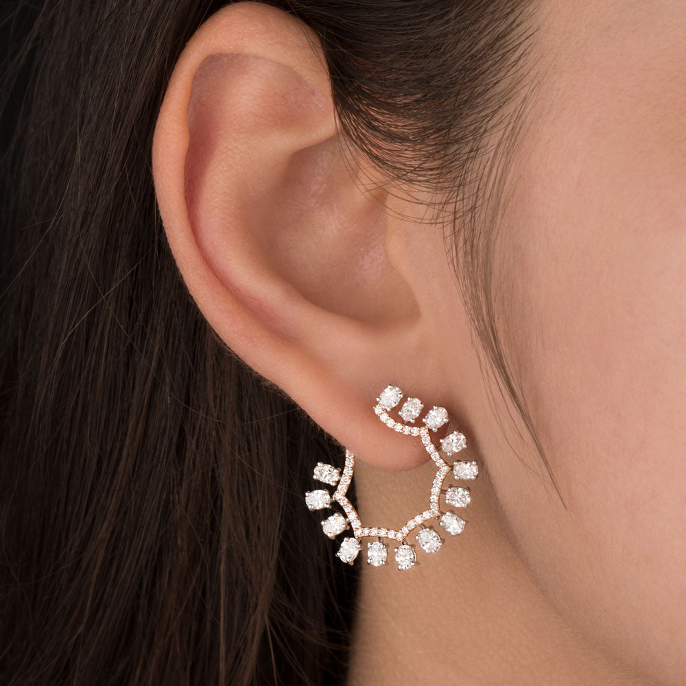 18K White Gold Diamond Earrings - 2.619ct VVS-VS-EF