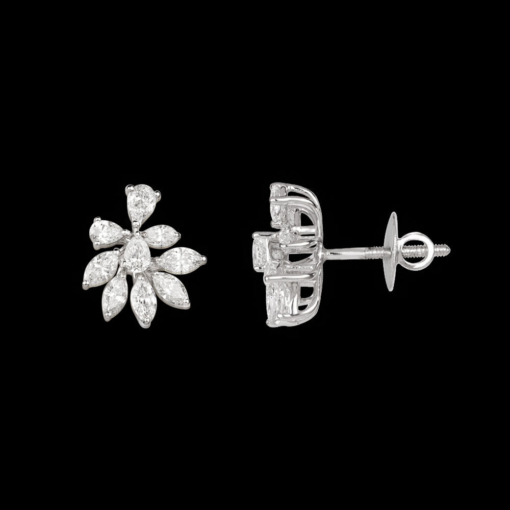 18K White Gold Diamond Earrings - 1.71ct VVS-VS-FG