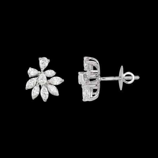 18K White Gold Diamond Earrings - 1.71ct VVS-VS-FG