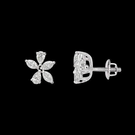 18K White Gold Diamond Earrings - 1.5ct VS-SI-EF