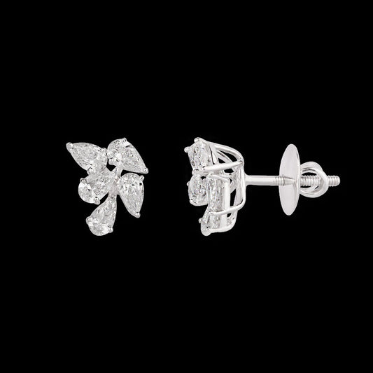 18K White Gold Diamond Earrings - 1.22ct VS-EF