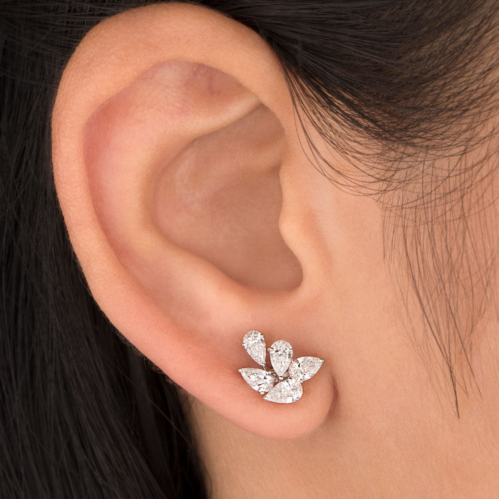 18K White Gold Diamond Earrings - 1.22ct VS-EF