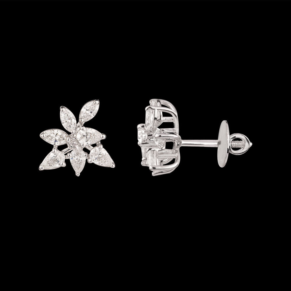 18K White Gold Diamond Earrings - 1.34ct VVS-VS-FG
