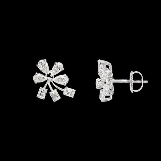 18K White Gold Diamond Earrings - 2.503ct VVS-VS-EF
