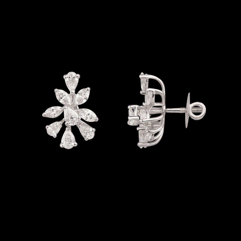 18K White Gold Diamond Earrings - 1.64ct VVS-VS-FG