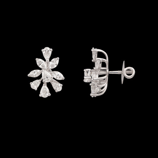 18K White Gold Diamond Earrings - 1.64ct VVS-VS-FG