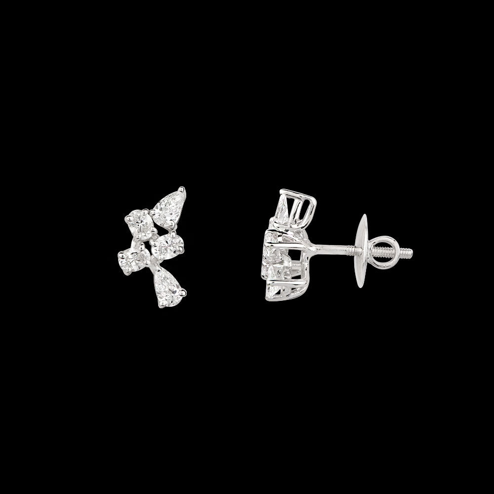 18K White Gold Diamond Earrings - 0.82ct VVS-VS-EF
