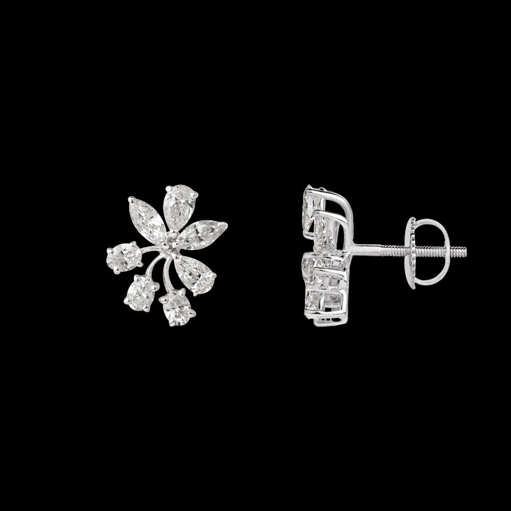 18K White Gold Diamond Earrings - 1.8ct VS-SI-EF