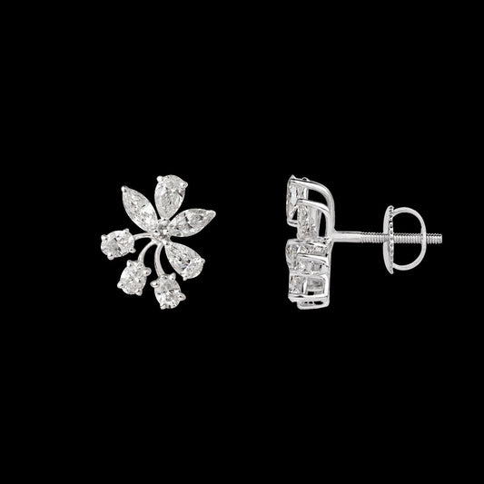 18K White Gold Diamond Earrings - 1.8ct VS-SI-EF