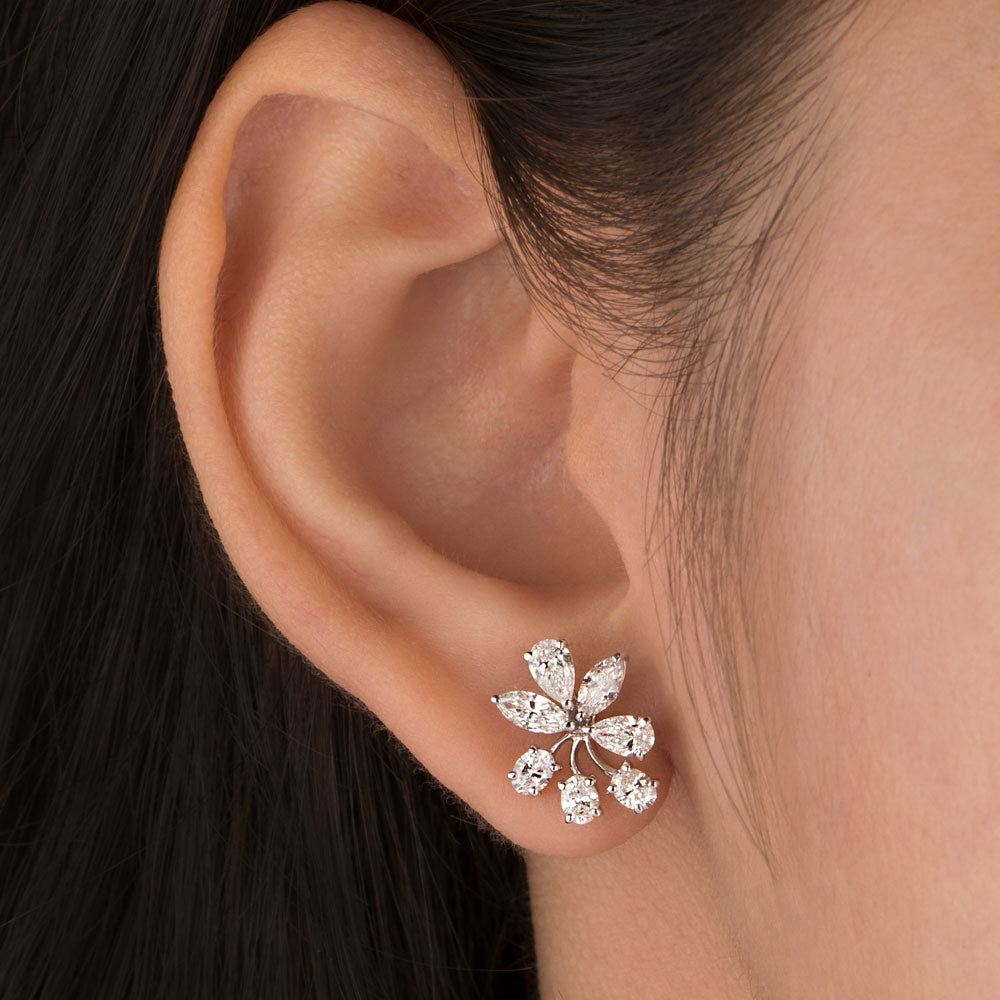 18K White Gold Diamond Earrings - 1.8ct VS-SI-EF