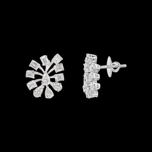 18K White Gold Diamond Earrings - 2.3ct VVS-VS-EF