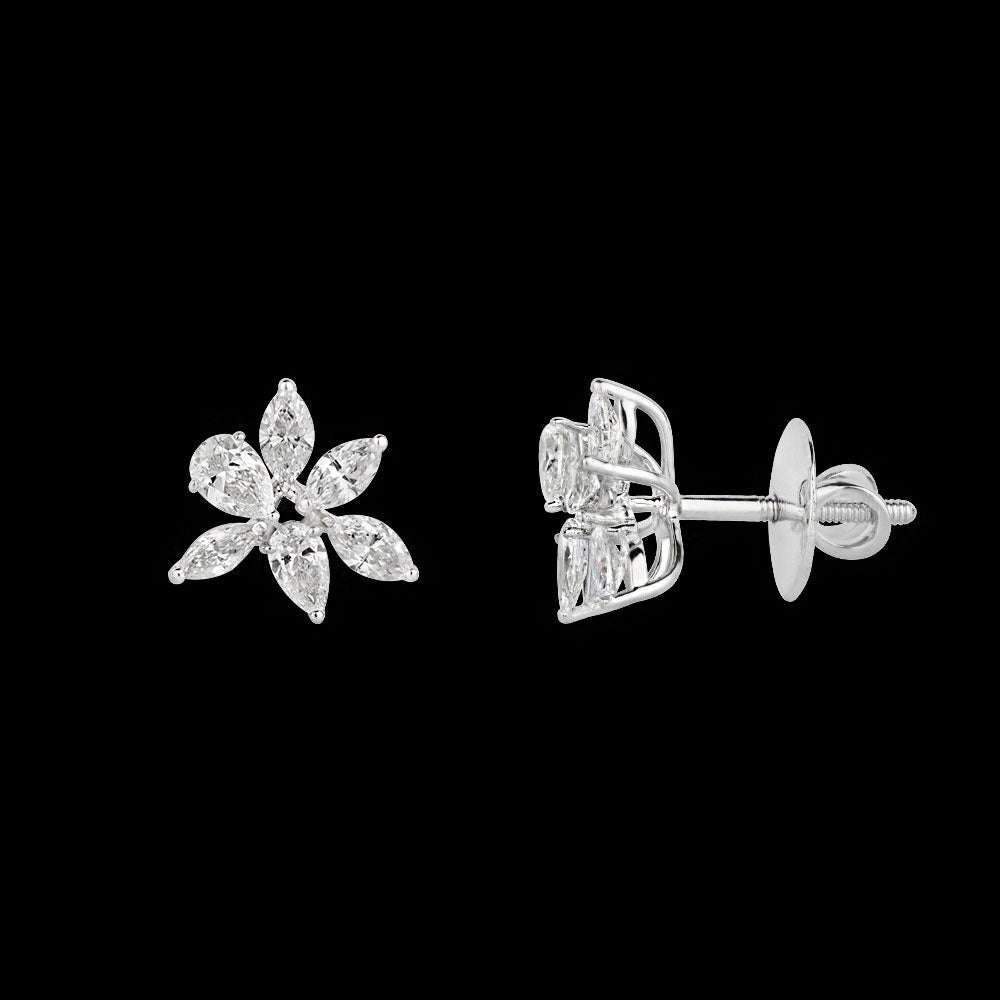 18K White Gold Diamond Earrings - 1.25ct VS-SI-FG