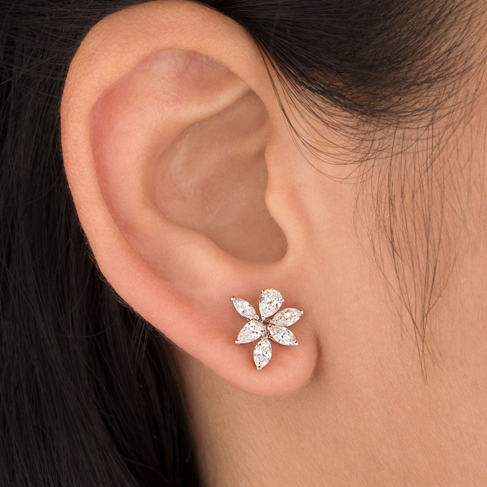 18K White Gold Diamond Earrings - 1.25ct VS-SI-FG